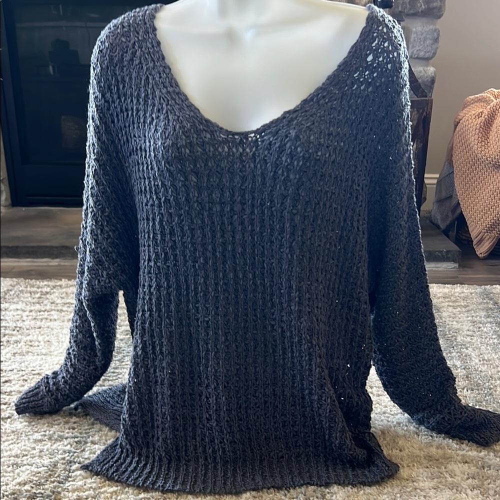 Boutique Off The Shoulder V-neck Sweater